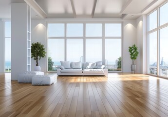 Modern Living Room with Ocean View