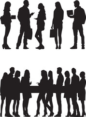 Group of business people, business people silhouette, group of people