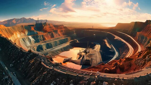 Aerial View of an Open-Pit Mine