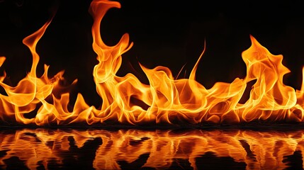 Fiery Reflection in Still Water