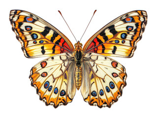 Obraz premium Colorful Butterfly Wings Isolated on White Background, transparent background, PNG file