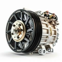 Structire and scheme of car alternator, generator isolated on white. Structire and scheme. 3d illustration