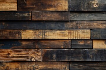 old wood texture, wall panel made of boards , ai