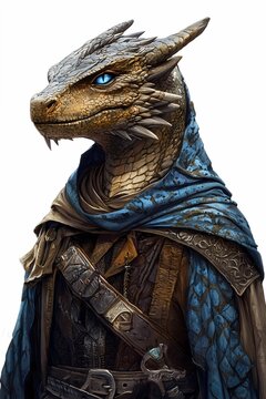 D&D style character, draconian