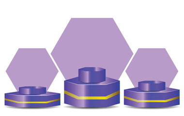 Set of 3D product podium. vector illustration