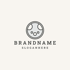 koala line logo icon design vector on white background