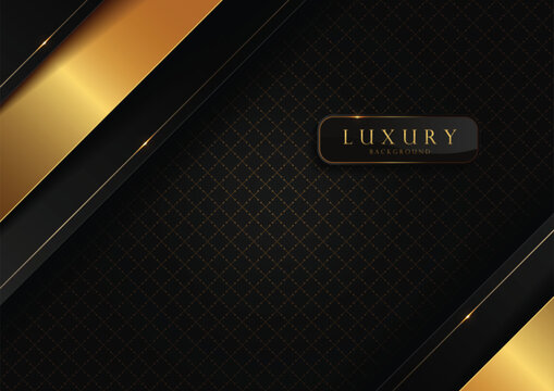 Luxury Black Gold Geometric Pattern Background Design Elegant HD Wallpaper Graphics, Web Templates Cover Design.
