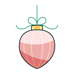 Hand drawn christmas ball illustration on white background