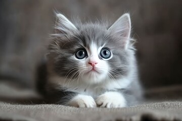 Siberian kitten blue with white 12 weeks old , ai
