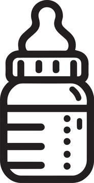 recommend clip art: Baby bottle line icon Vector, Baby bottle simple silhouette, Minimalist icon isolated on white background,
