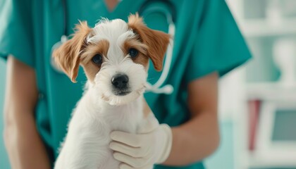 Puppy in Veterinarian's Hands