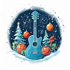 the AI Image Generator, Santa Claus playing guitar