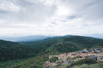 Naklejka premium 南八ヶ岳縦走 ハイカー