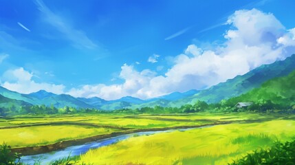 Obraz premium 夏の田園風景12