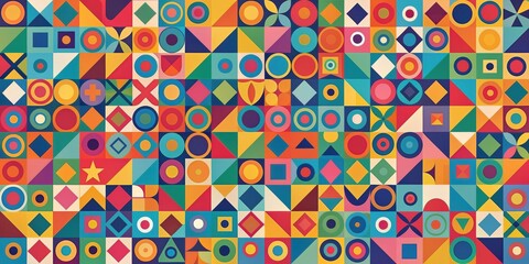 Abstract pattern of colors and shapes creating a sense of harmony , abstract, colors, shapes, patterns, vibrant