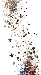 Falling Stars on White Background, Fun Isolated Overlay, Web Graphic Wallpaper, Customizable Abstract Backdrop