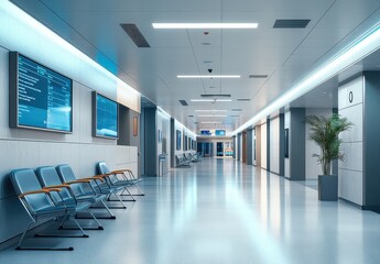 Obraz premium Modern Hospital Corridor