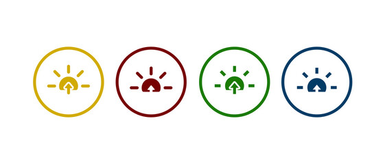 sunrise icon vector illustration. sunrise icon in different color design.
