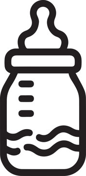 recommend clip art: Baby bottle line icon Vector, Baby bottle simple silhouette, Minimalist icon isolated on white background,