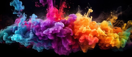 Abstract Colorful Ink Swirls