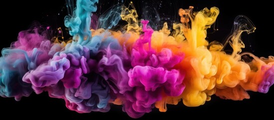 Abstract Swirling Colors in Ink