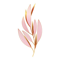 Hand drawn golden leaves illustration