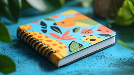 Colorful Notebook with Tropical Print.