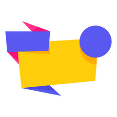 Origami sale banner label badge blank design template