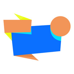 Origami sale banner label badge blank design template