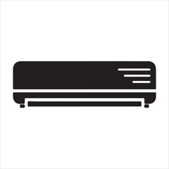 Air conditioning with fresh cold air icon silhouette vector style with white background