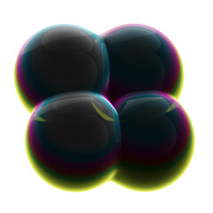 Four Ball Neon 3D Abstract