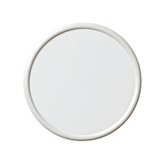 A simple, elegant round plate with a clean white surface, perfect for showcasing culinary creations or as decor.