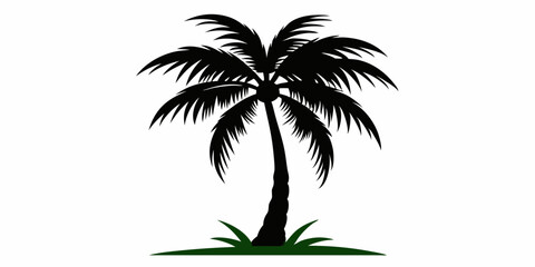 Obraz premium Palm tree silhouette vector art illustration