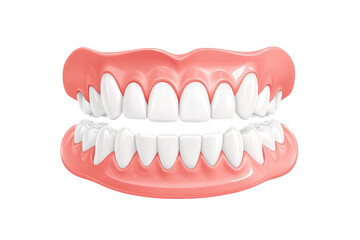 Fototapeta premium Realistic model of teeth in a dental mouth, showcasing healthy enamel and gum structure, ideal for dental education.