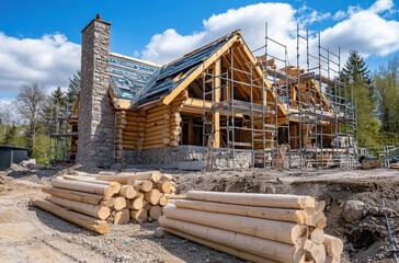 Log Cabin Construction Underway
