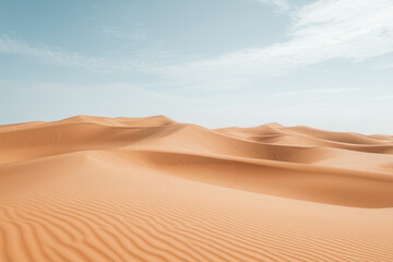 Endless Sands: Rolling Sand Dunes Tapering Off into the Desert Expanse