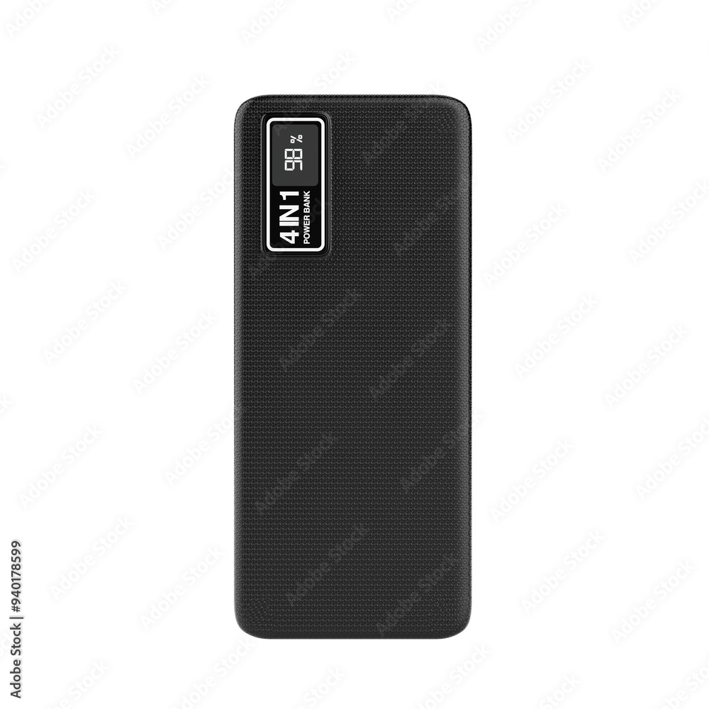Poster mobile devices charging power bank. 3d rendering