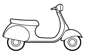 motorcycle, scooter in one line style. continuous drawing, vector illustration