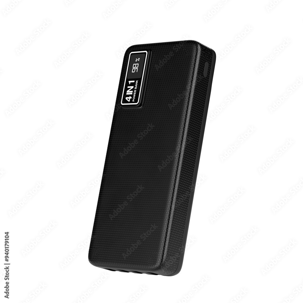 Poster mobile devices charging power bank. 3d rendering