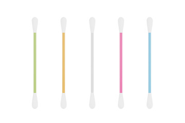 New Colour Clean Cotton Ear Swab. 3d Rendering