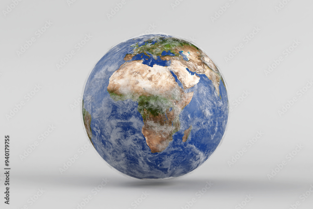Poster View of Planet Earth World Globe from Space. Elements of this image furnished by NASA. 3d Rendering