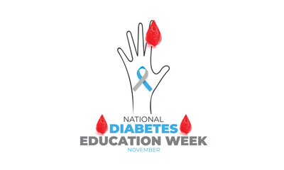National Diabetes Education Week. background, banner, card, poster, template. Vector illustration.