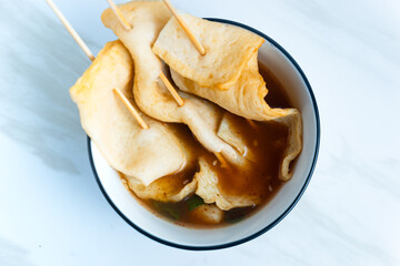 Odeng or Fish Cake Soup, Korean street food. Perfect for recipe, article, catalogue, commercial, or any cooking contents.