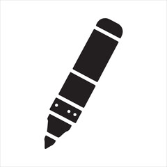 marker pen Felt tip pen silhouette vector style with white background