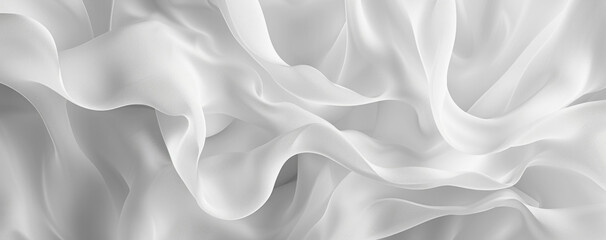 Fototapeta premium Abstract and liquid shapes in white on a light grey background, with organic contours and monochromatic soft tones.