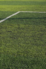 artificial green grass turf sport soccer field with black rubber granules infill
