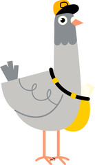 Pigeon Funny Character Illustration