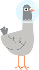 Pigeon Funny Character Illustration