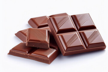 close up a chocolate bar isolated on white background