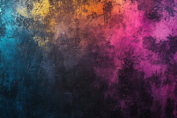 Dark colorful concrete wall texture, black grunge background , ai